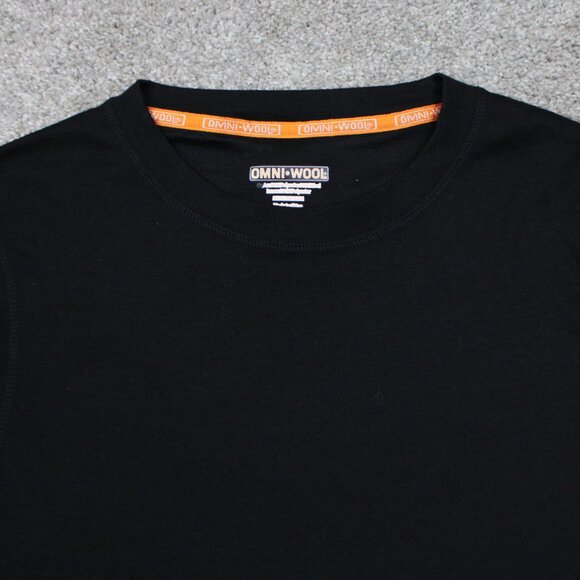 Omni-Wool Midweight Base Layer Shirt Mens Medium Black Lined L/S Pullover - Picture 6 of 13